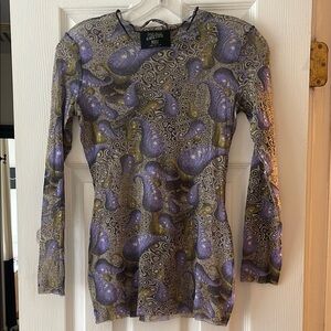 Jean Paul Gaultier Purple Fitted Blouse with Paisley Design